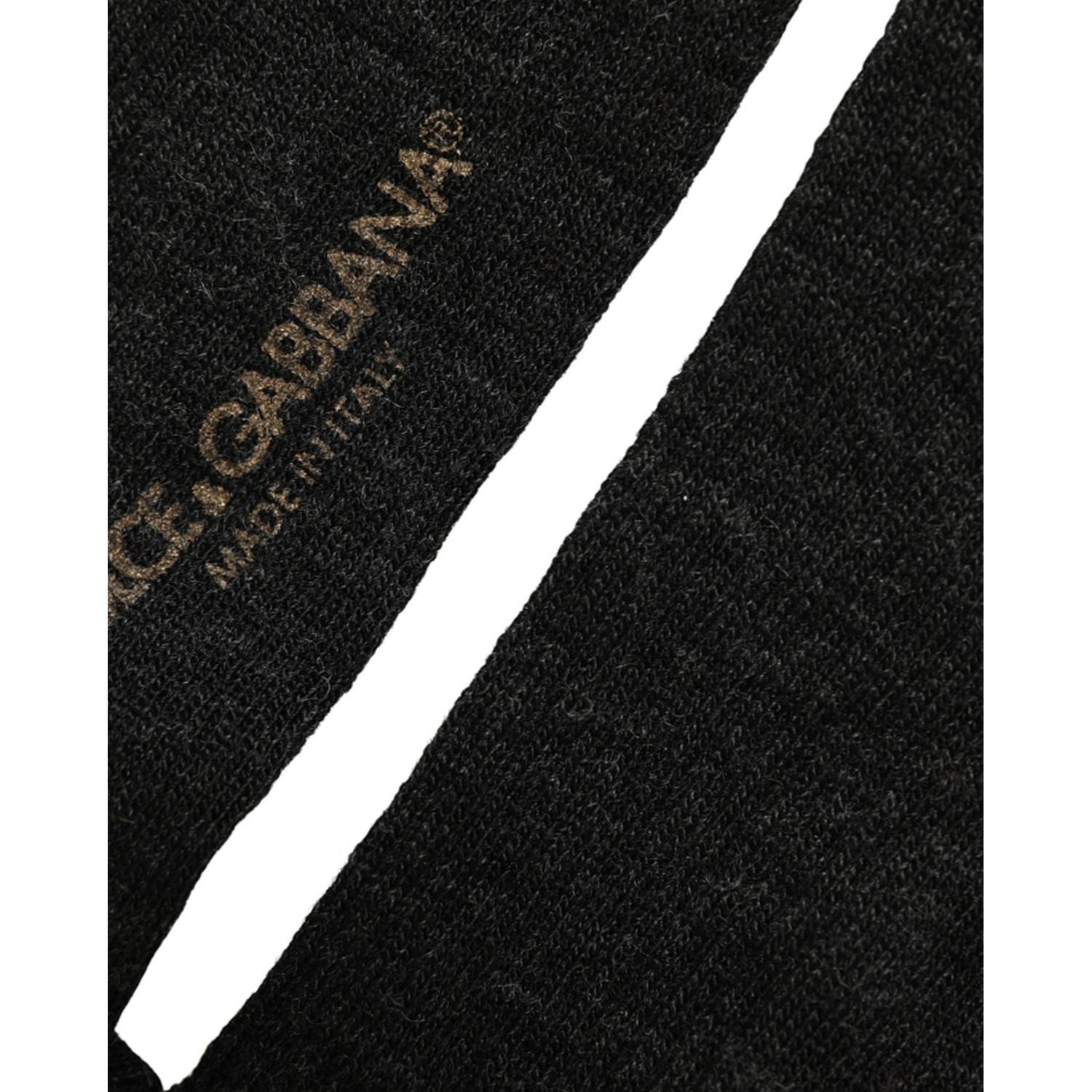 Dolce & Gabbana Black Wool DG Logo Mid Calf Accessory Socks