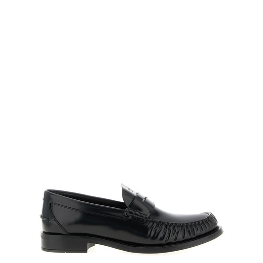 Prada Black Calfskin Slip-On Loafers