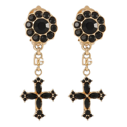 Dolce & Gabbana Black Brass Earrings