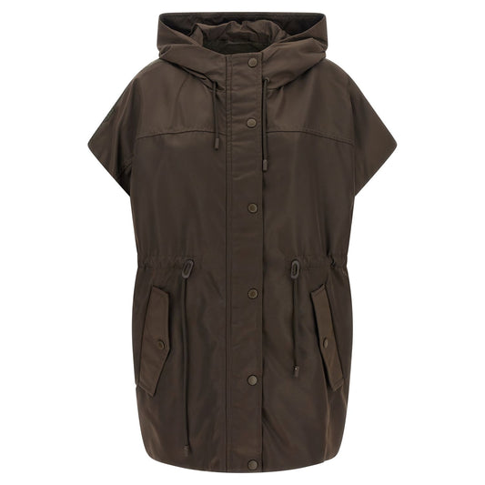 Max Mara Brown Polyamide Sleeveless Jacket