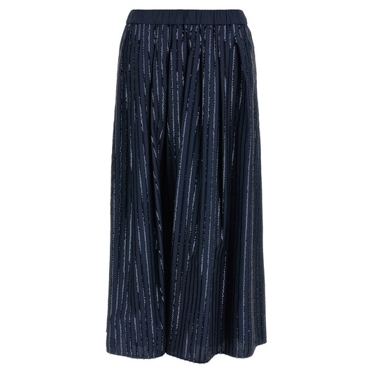 Max Mara Blue Cotton Mini Skirt