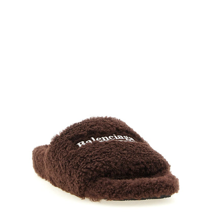 Balenciaga Brown Polyester Slides