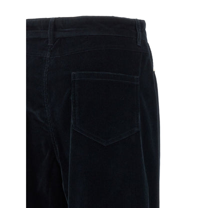 Max Mara Blue Cotton Casual Pants