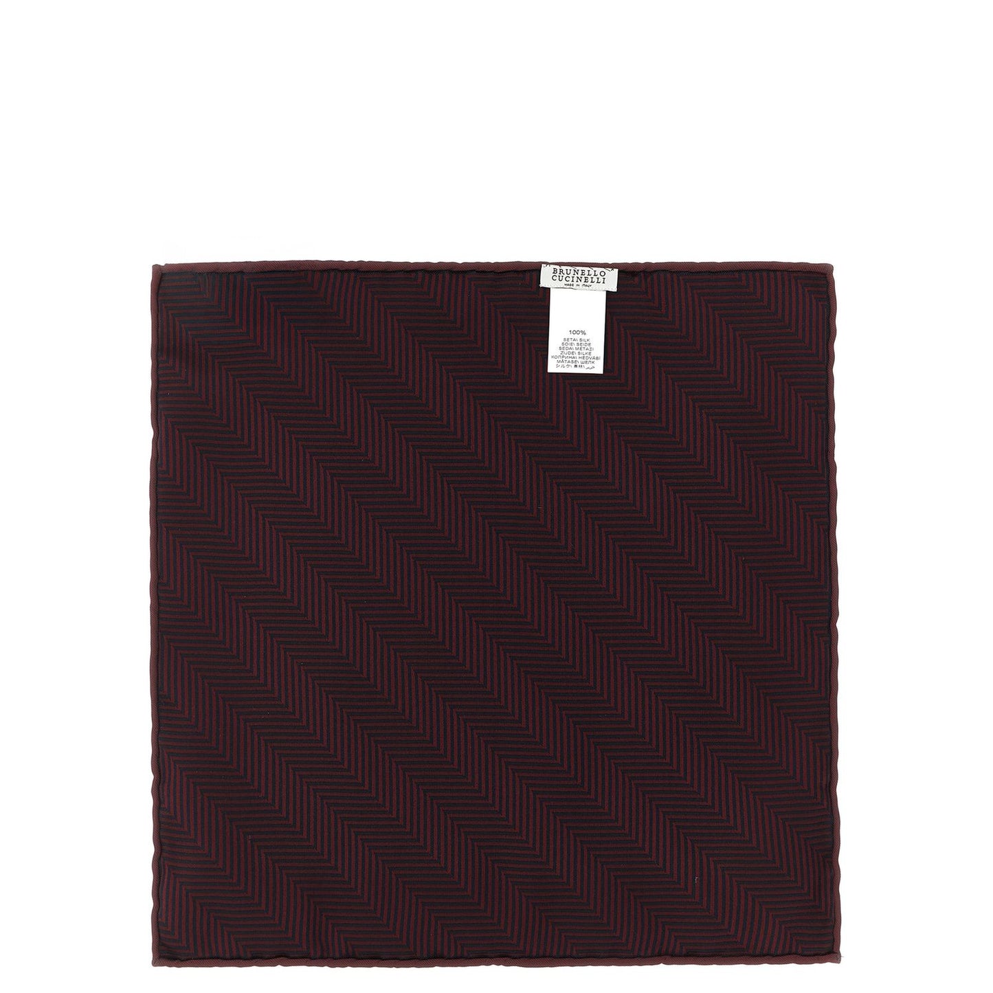 Brunello Cucinelli Bordeaux Silk Pocket Square