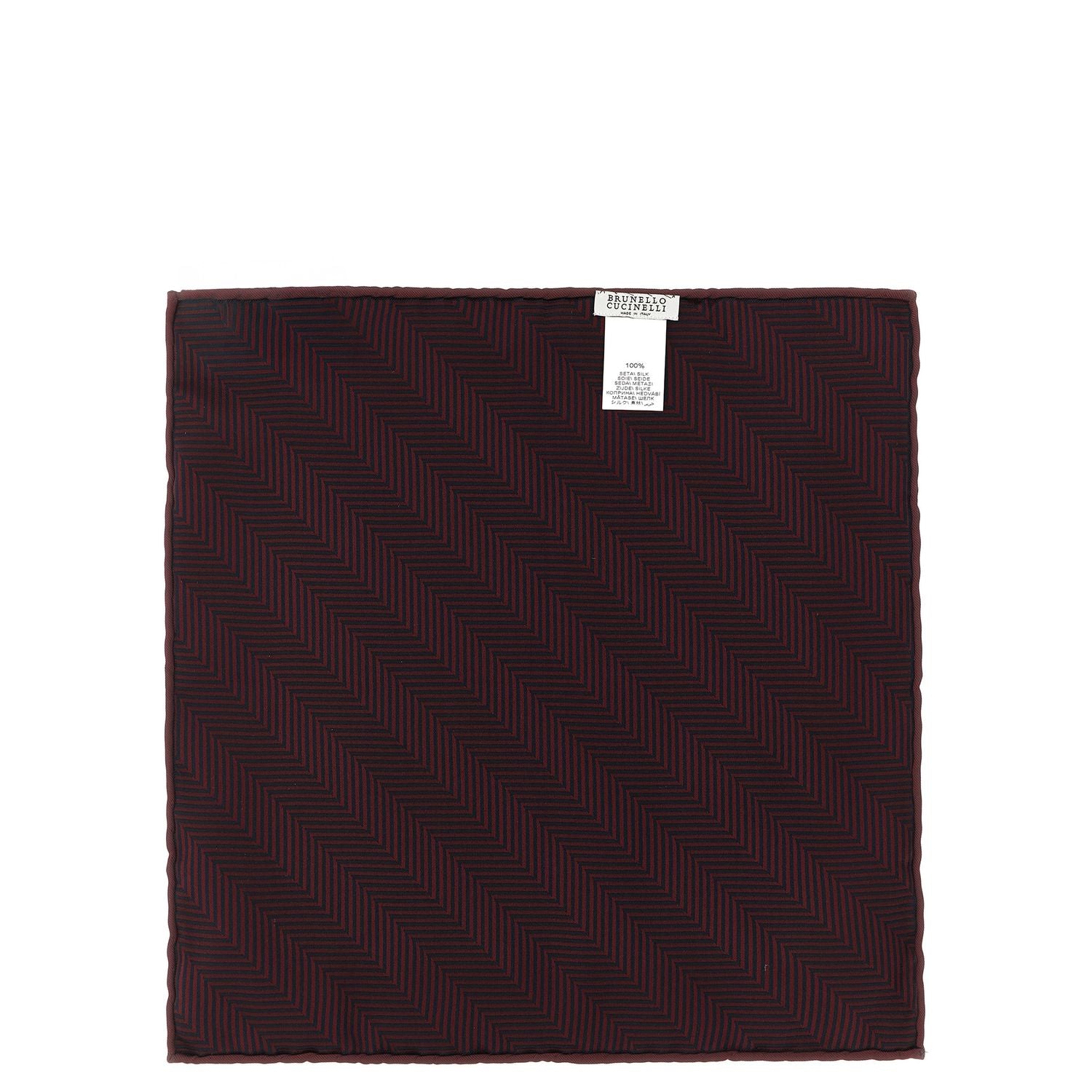 Brunello Cucinelli Bordeaux Silk Pocket Square