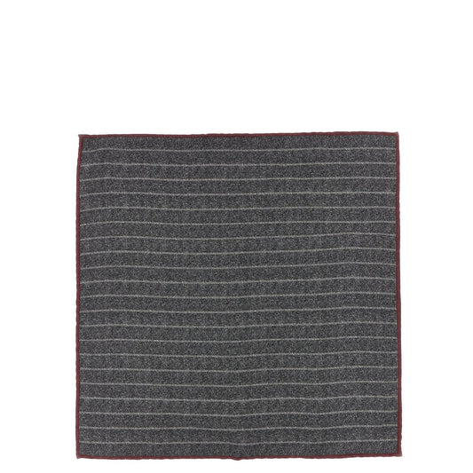 Brunello Cucinelli Gray Silk Pocket Square