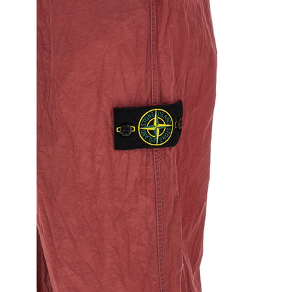 Stone Island Red Polyamide Joggers (Workout Pants)
