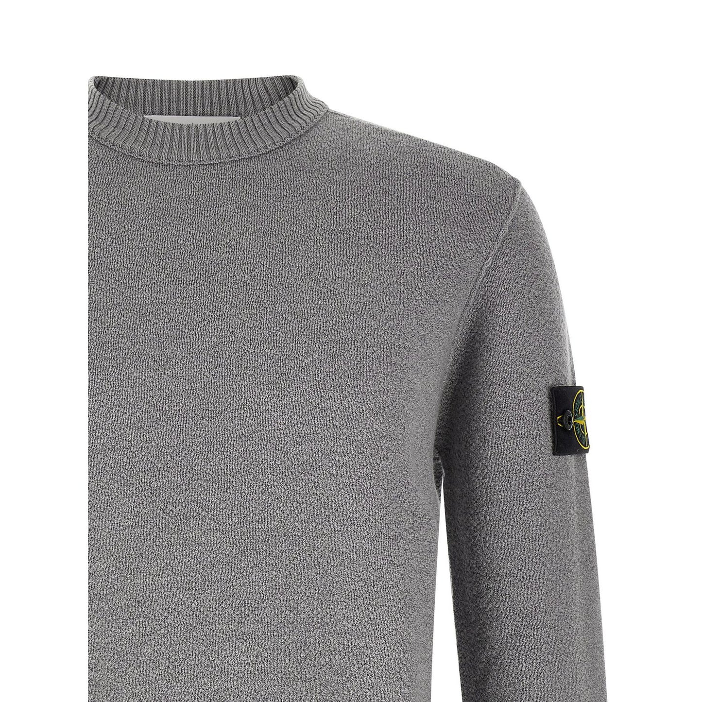 Stone Island Gray Virgin Wool Cardigan