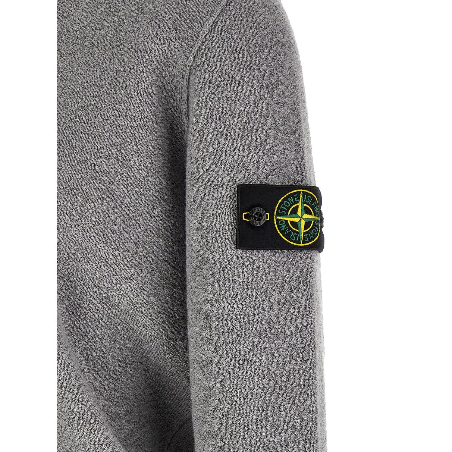 Stone Island Gray Virgin Wool Cardigan
