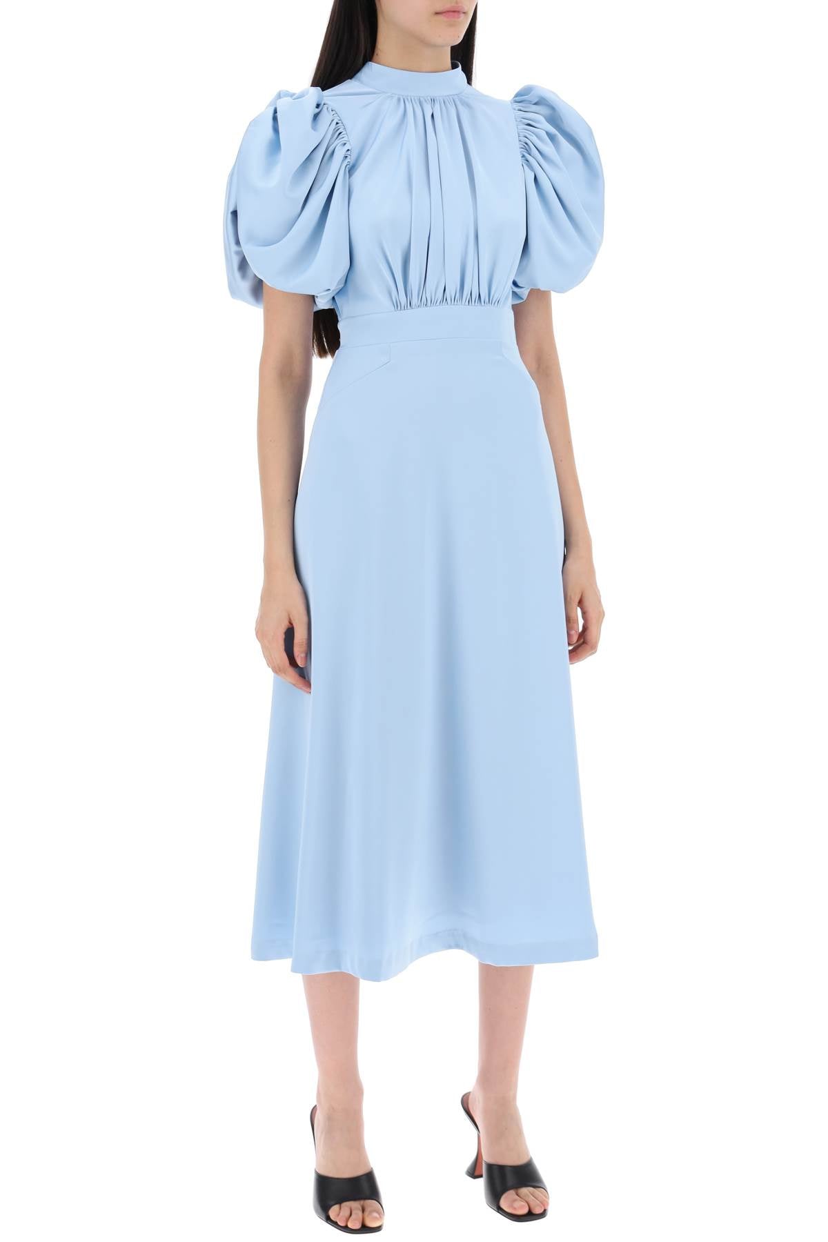 Rotate midi satin dress with balloon sleeves Dresses Rotate