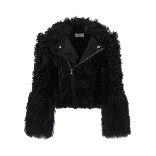 Fendi Black Lamb Leather Biker Jacket