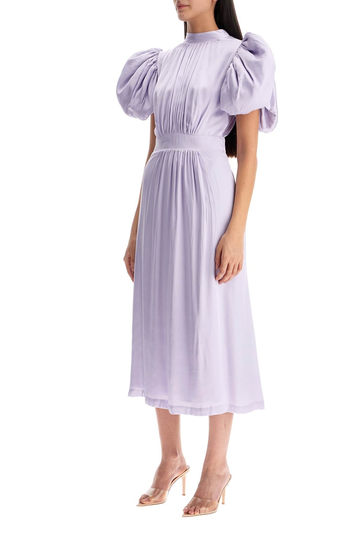 Rotate midi satin dress with puff sleeves Dresses Rotate