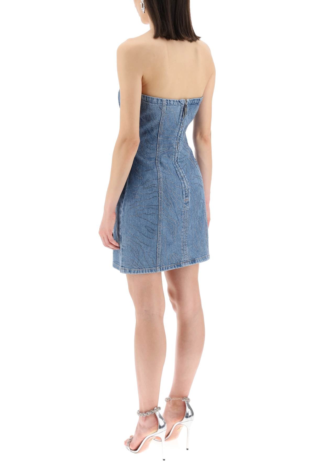 Rotate denim mini dress with rhin Dresses Rotate