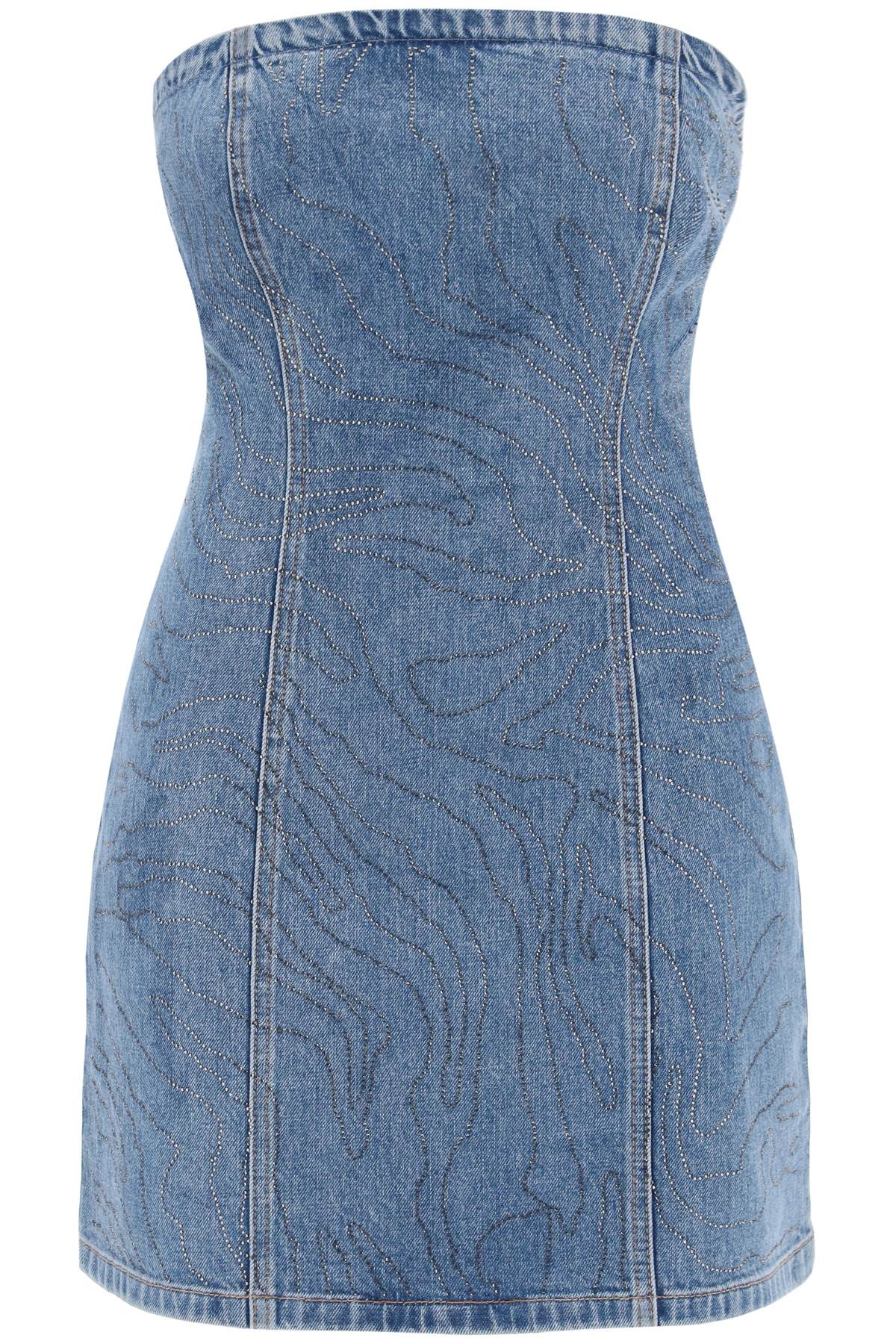 Rotate denim mini dress with rhin Dresses Rotate