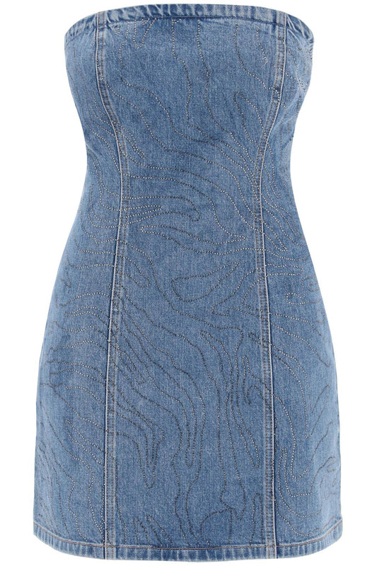 Rotate denim mini dress with rhin Dresses Rotate