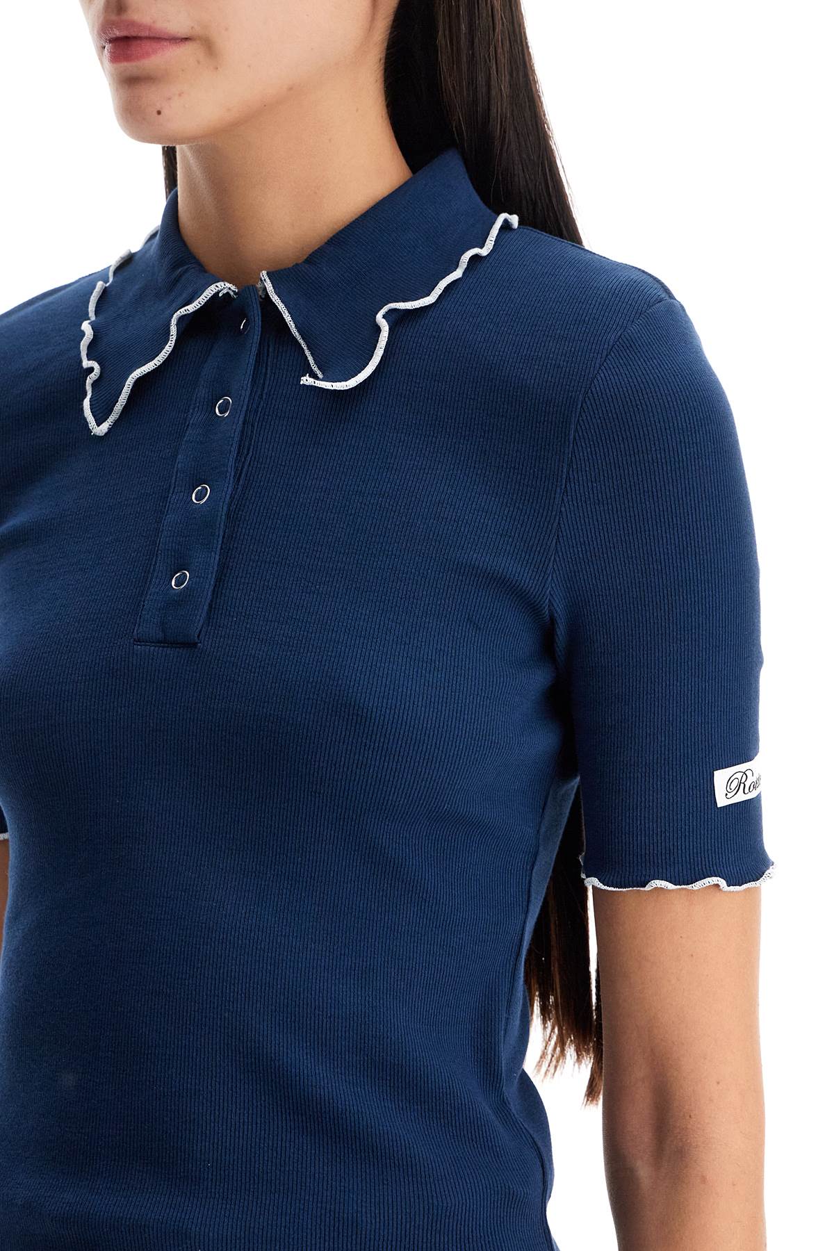 Rotate fitted polo shirt with contrasting hems Topwear Rotate