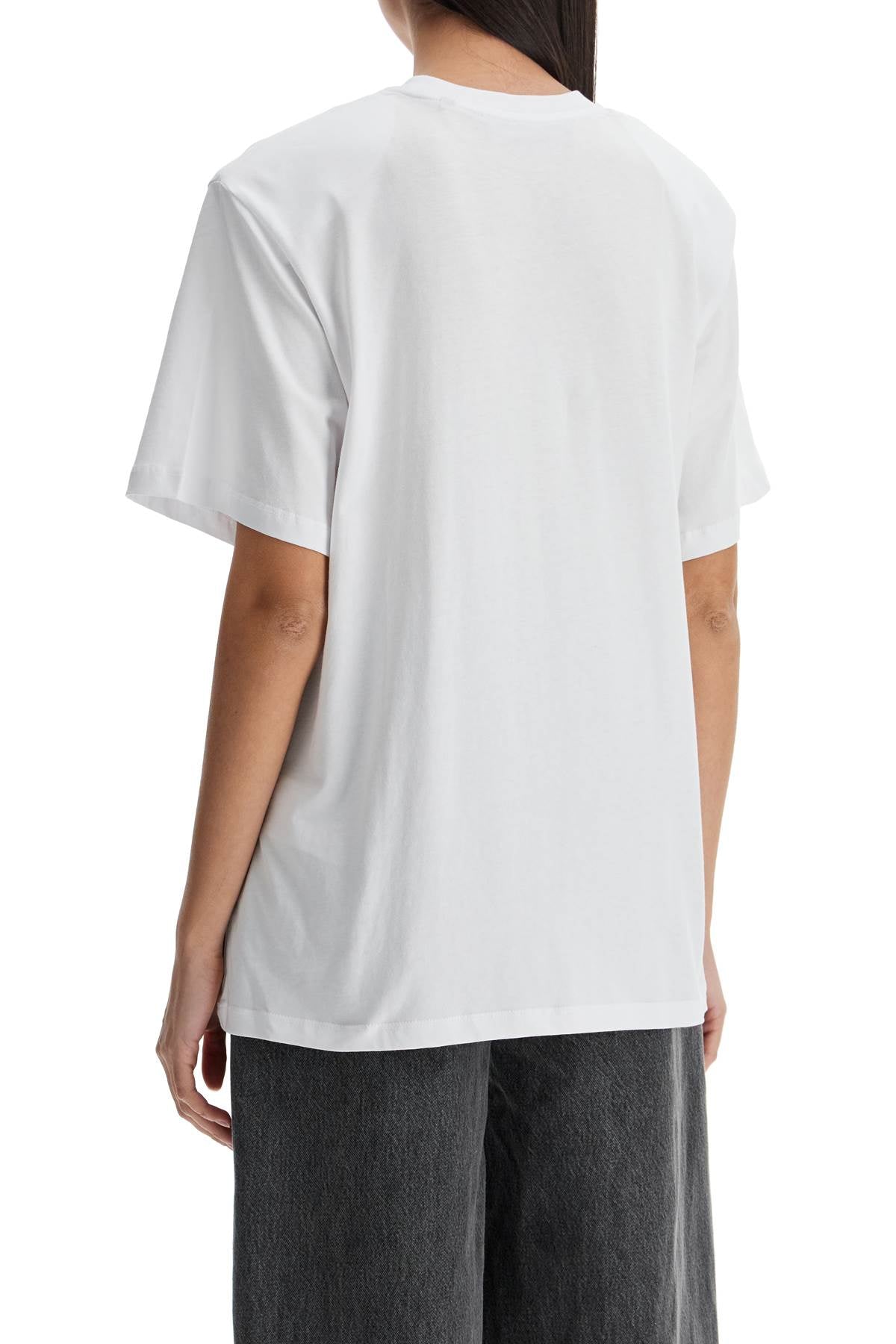 Rotate white organic cotton t-shirt with wide neck Topwear Rotate