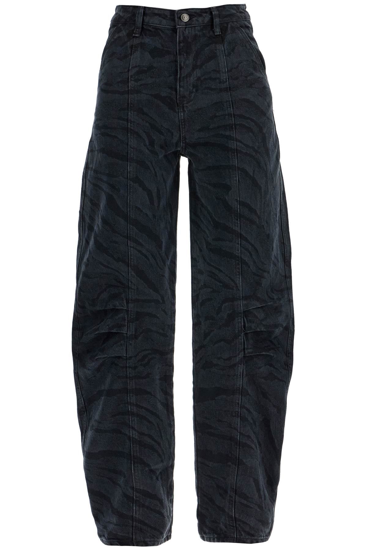 Rotate animal print barrel jeans Jeans Rotate