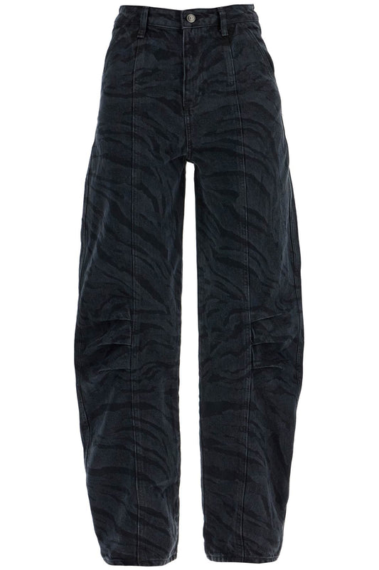 Rotate animal print barrel jeans Jeans Rotate