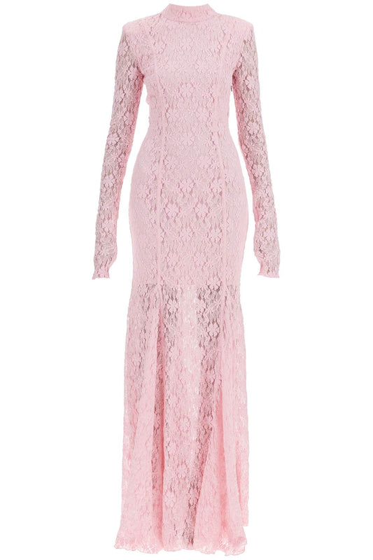 Rotate long pink lace dress with open back for special occasions