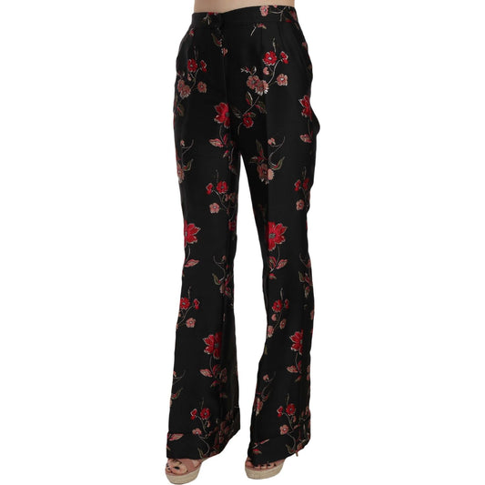 Dolce & Gabbana Elegant Floral Print Boot Cut Trousers Dolce & Gabbana