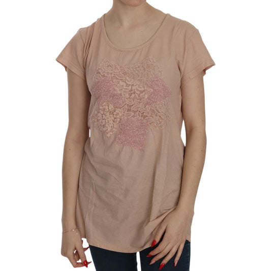 PINK MEMORIES Elegant Cream Lace Round Neck Blouse PINK MEMORIES