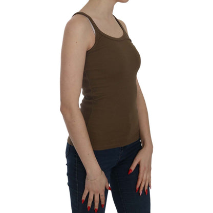 PINK MEMORIES Brown Sleeveless Spaghetti Strap Blouse Top