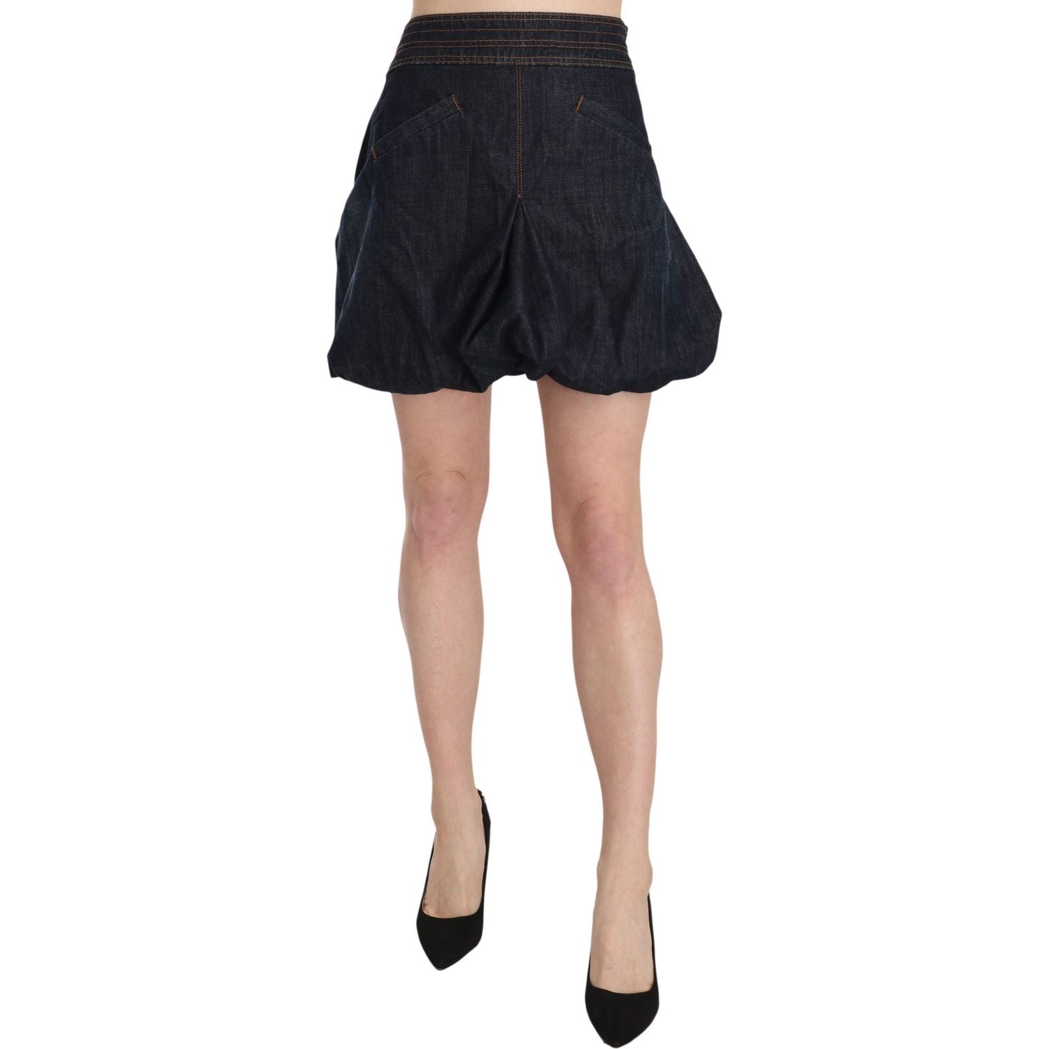 Exte Blue Jeans Denim Cotton Stretch A-line Mini