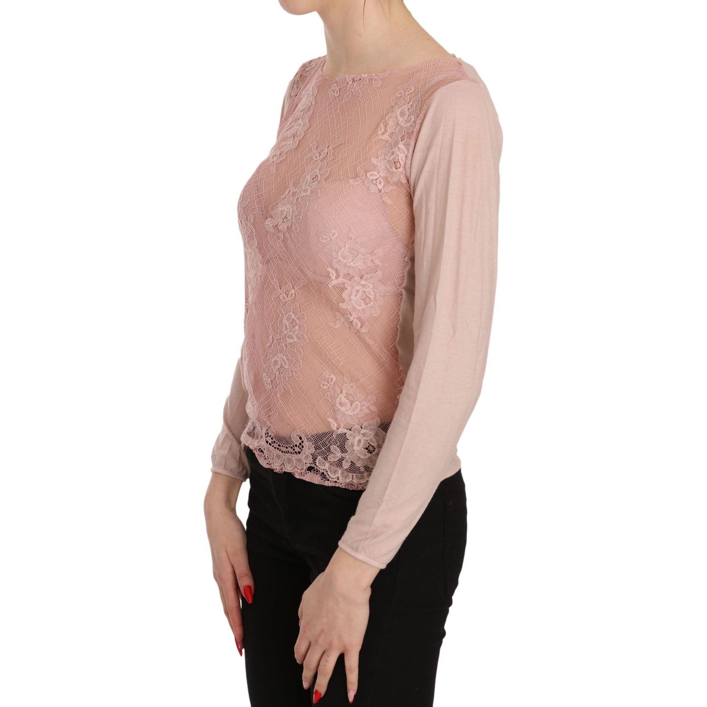 PINK MEMORIES Chic Pink See-Through Cotton Blouse PINK MEMORIES