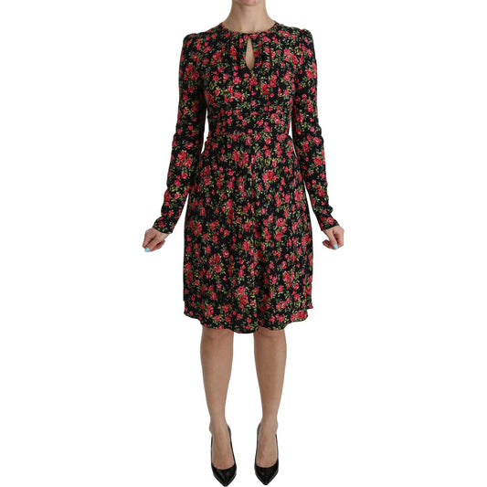 Dolce & Gabbana Floral A-Line Viscose Knee Length Dress Dolce & Gabbana