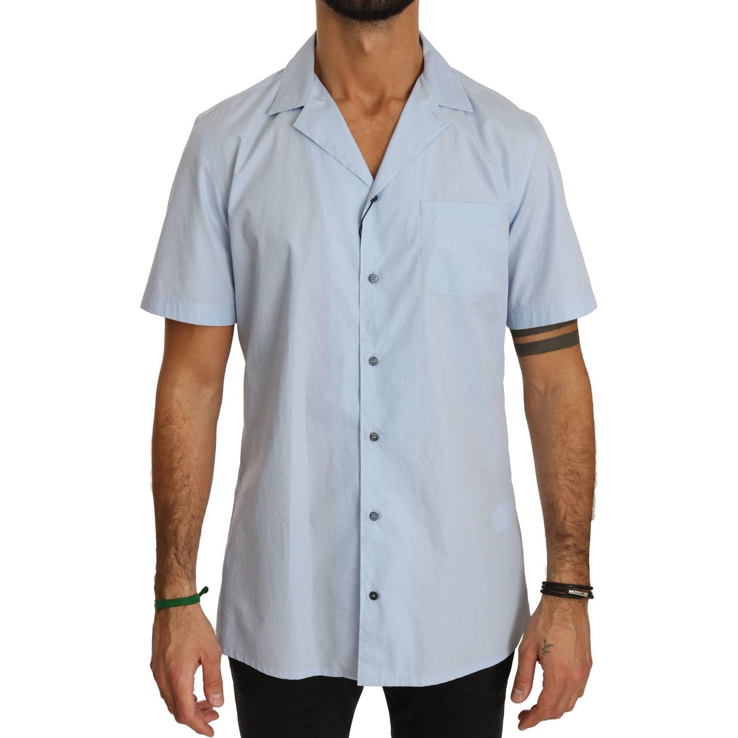 Dolce & Gabbana Elegant Blue Cotton Casual Shirt Dolce & Gabbana