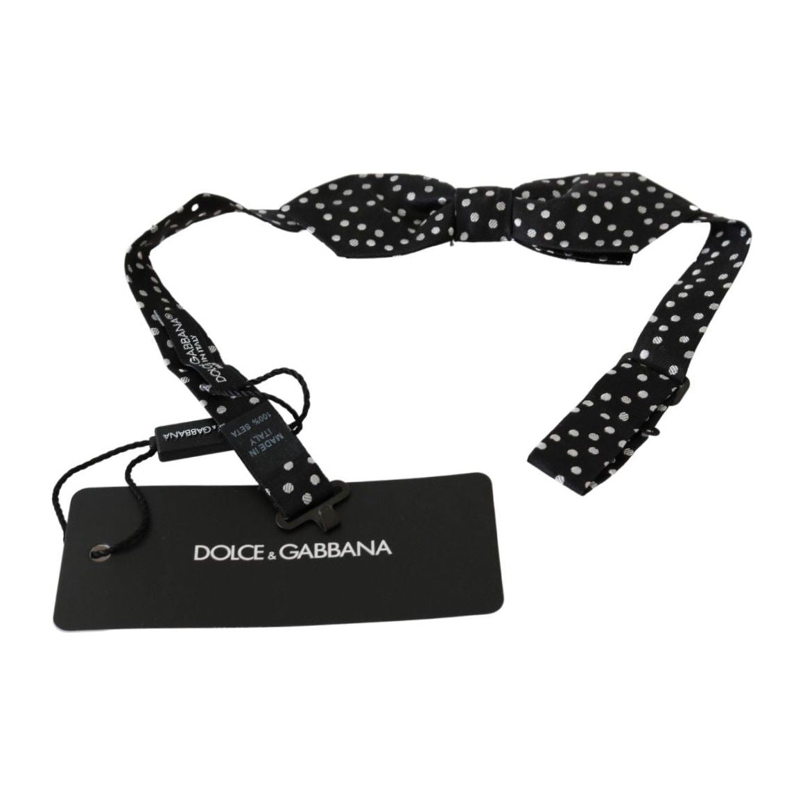 Dolce & Gabbana Elegant Black Polka Dot Silk Bow Tie Dolce & Gabbana