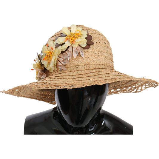 Elegant Beige Floral Bucket Hat