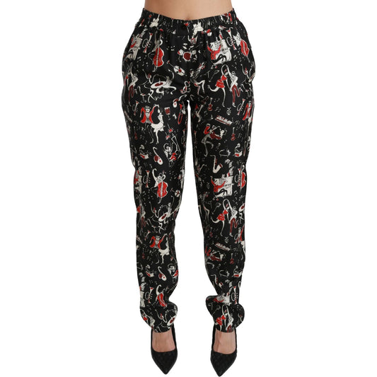 Dolce & Gabbana Sleek Silk Slim-Fit Mid-Waist Pants Jeans & Pants Dolce & Gabbana