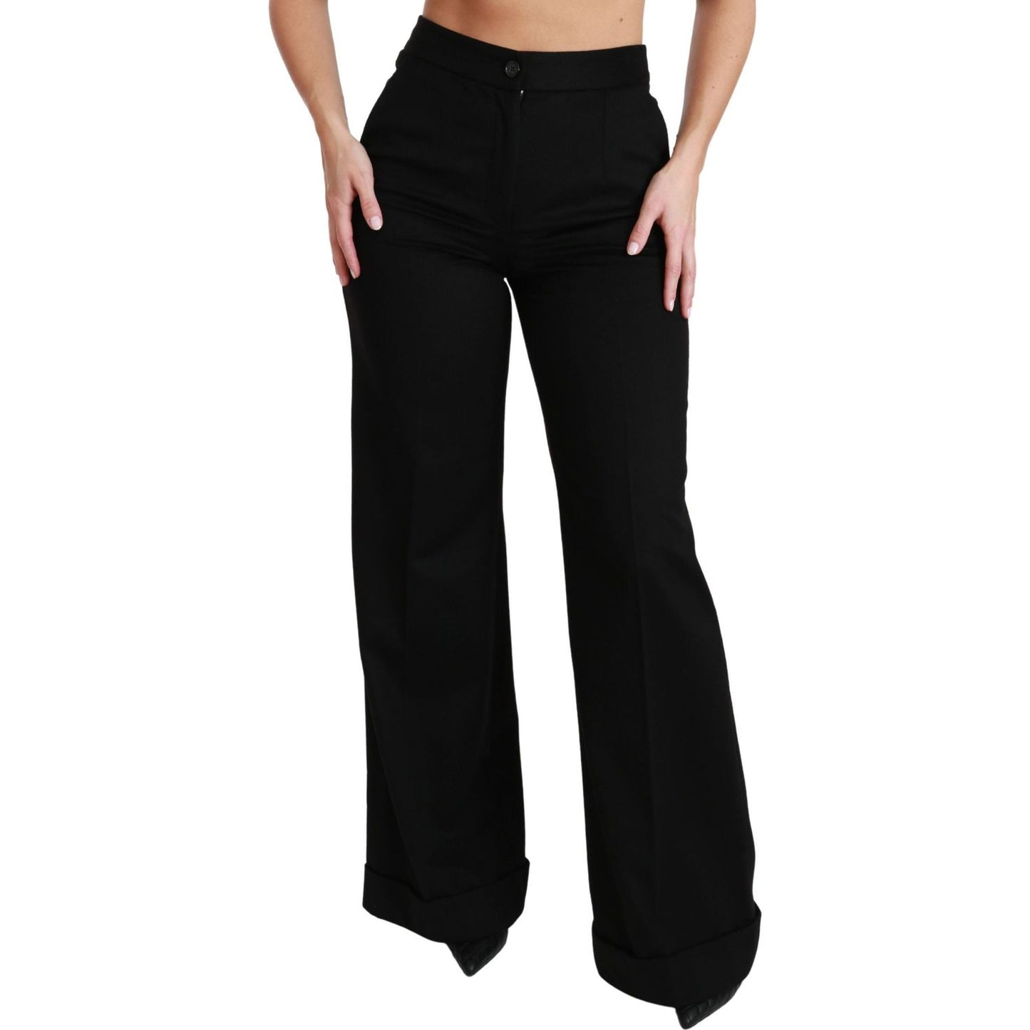 Dolce & Gabbana Elegant High Waist Flared Cashmere Pants Jeans & Pants Dolce & Gabbana