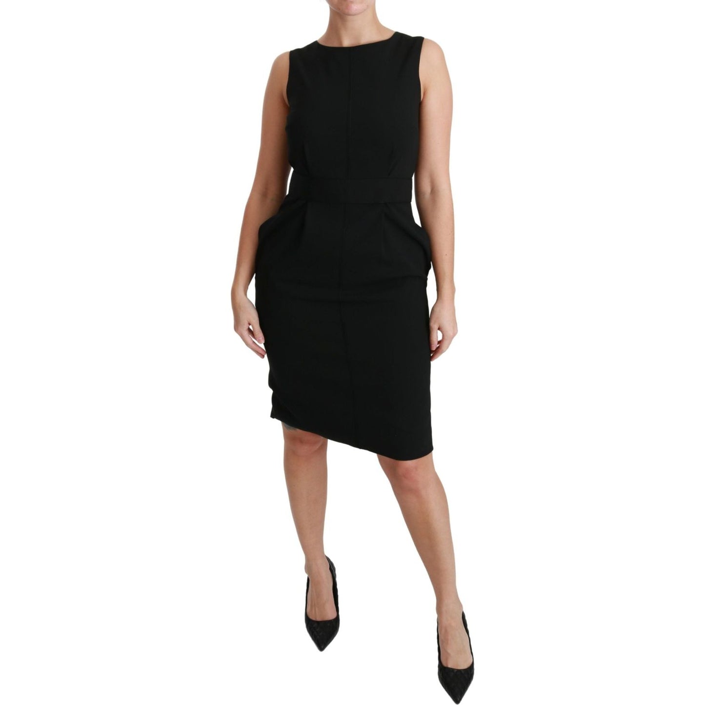 Dolce & Gabbana Elegant Knee-Length Sheath Dress in Black Dolce & Gabbana