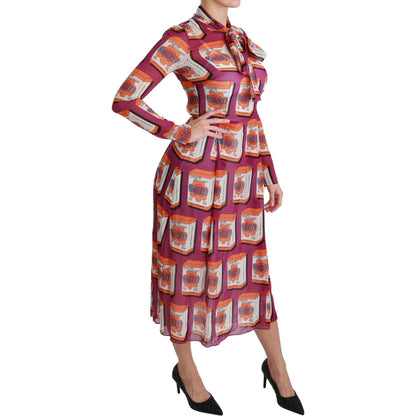 Dolce & Gabbana Purple Silk Bellezza A-Line Gown Dress