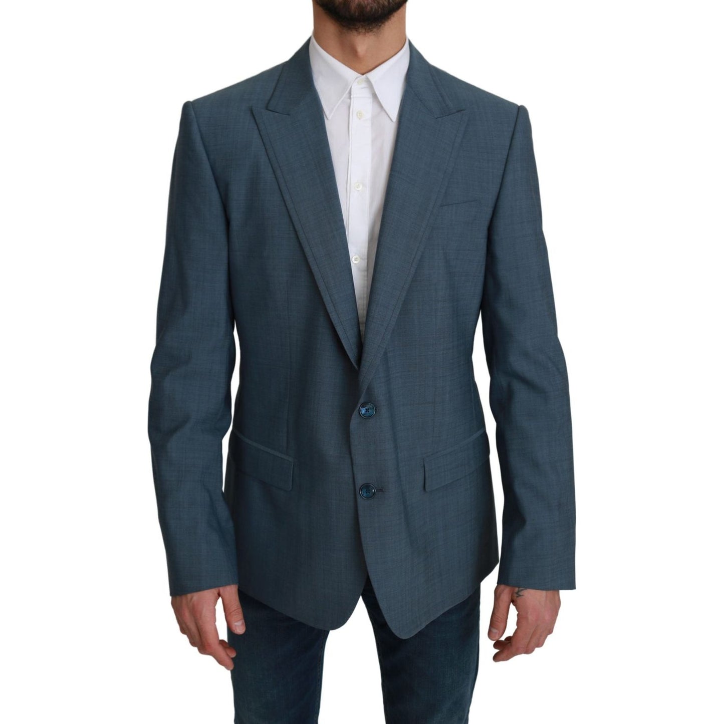 Dolce & Gabbana Elegant Light Blue Slim Fit Blazer Dolce & Gabbana