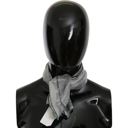 Costume National Gray Silk Shawl Foulard Wrap Scarf