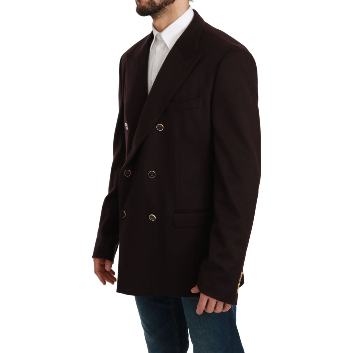 Dolce & Gabbana Elegant Bordeaux Taormina Cashmere Blazer Dolce & Gabbana