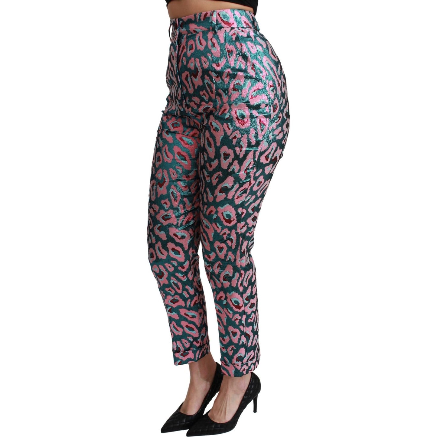 Dolce & Gabbana Multicolor Patterned Cropped High Waist Pants