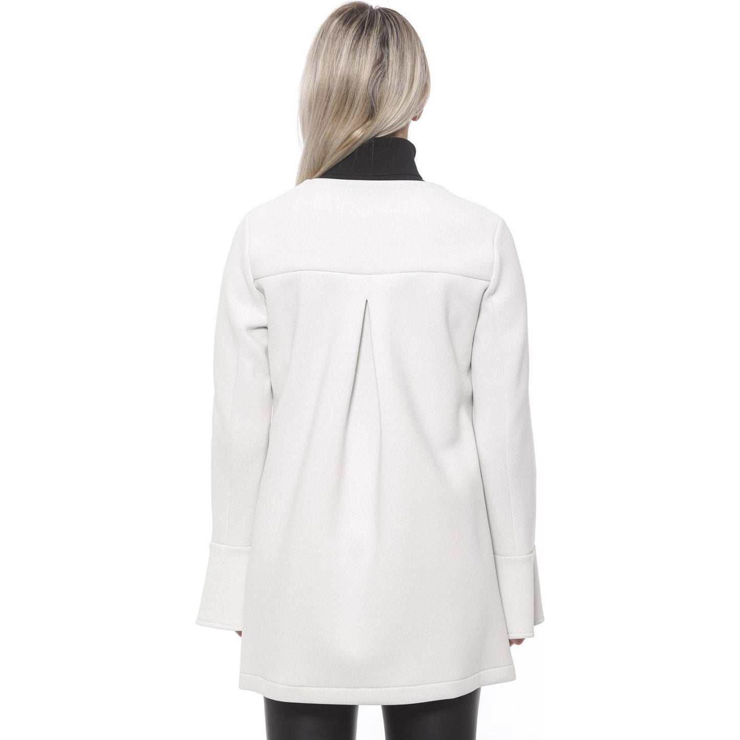 19V69 Italia Elegant White Neoprene Woman Coat 19V69 Italia