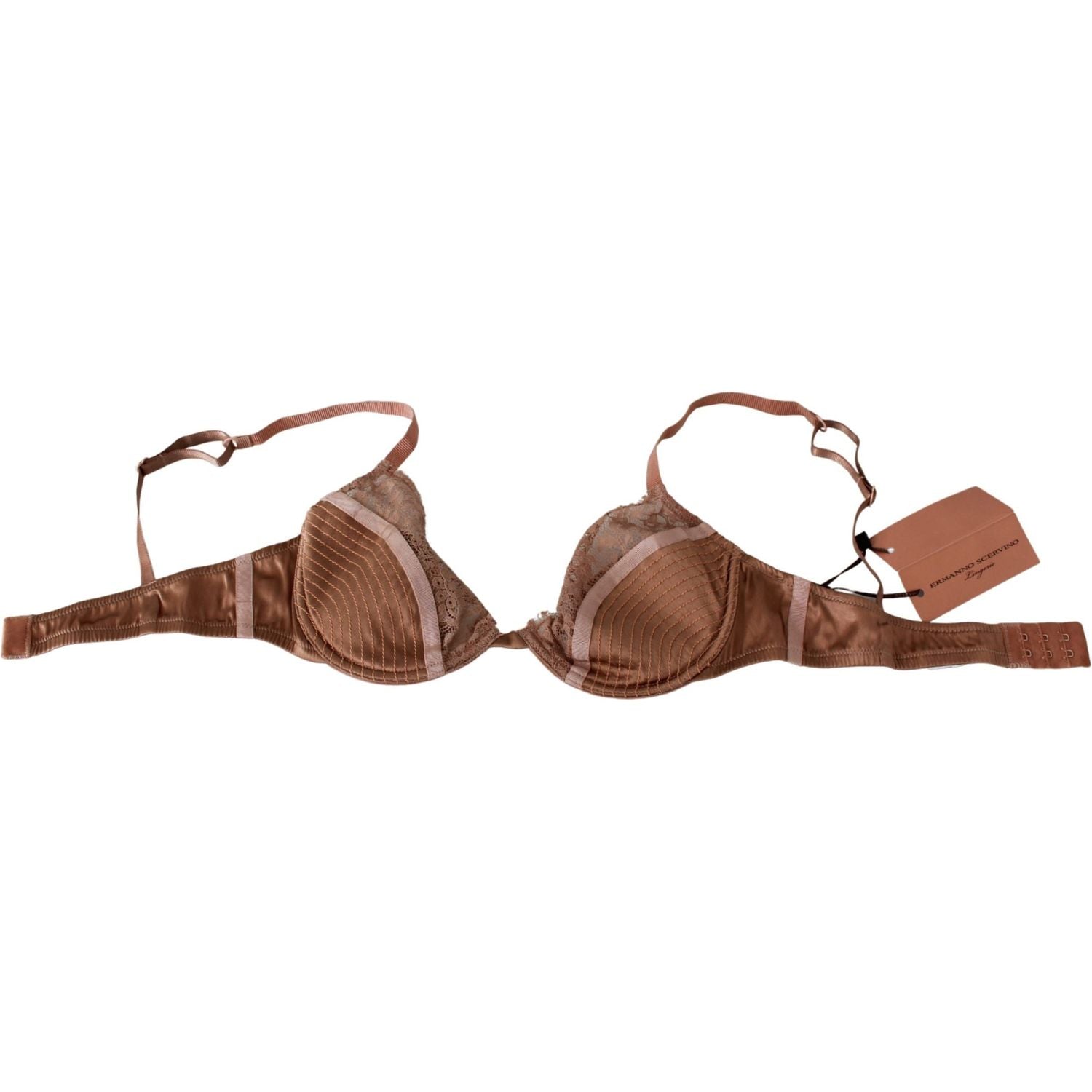 Ermanno Scervino Nude Lace Push Up Silk Underwear