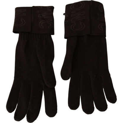 Costume National Brown Wool Knitted One Size Wrist Length Gloves