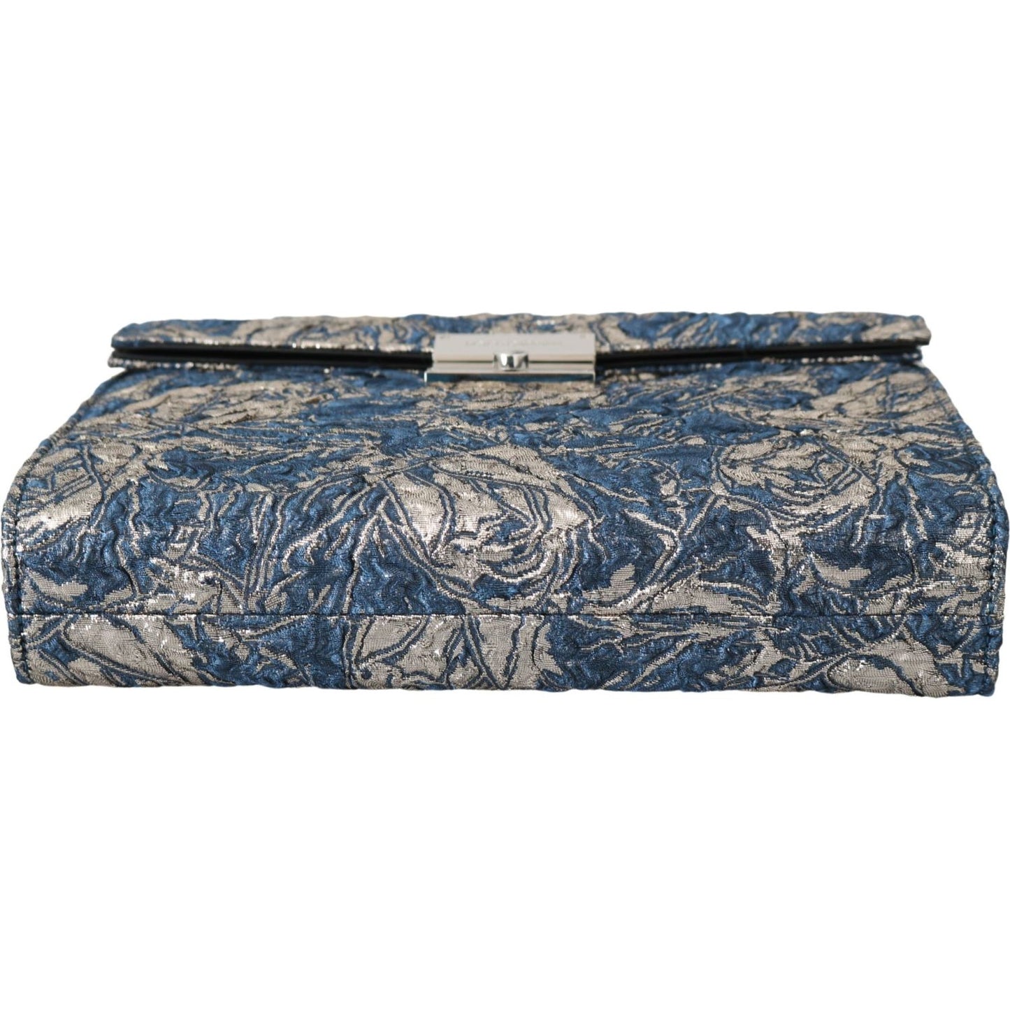 Dolce & Gabbana Elegant Blue Croc-Print Briefcase Clutch Briefcase Dolce & Gabbana