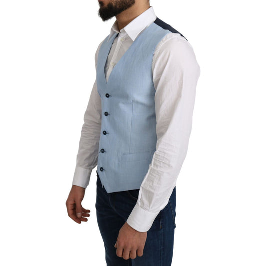 Dolce & Gabbana Elegant Azure Men's Formal Vest Dolce & Gabbana