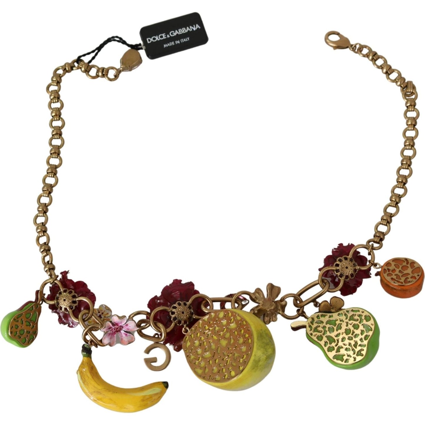 Dolce & Gabbana Crystal Embellished Floral Charm Necklace Necklace Dolce & Gabbana