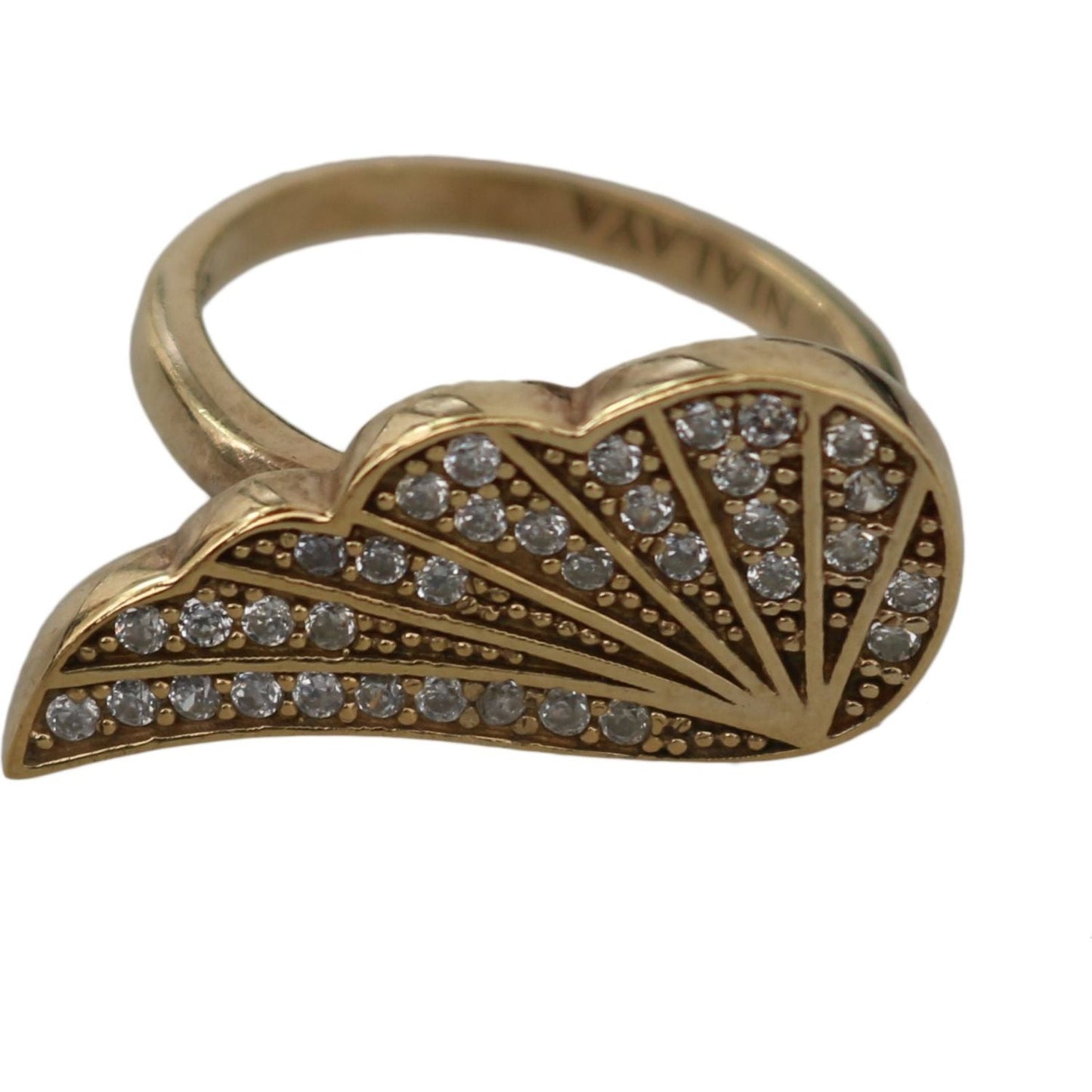 Nialaya Elegant Gold-Crystal Embellished Ring Ring Nialaya