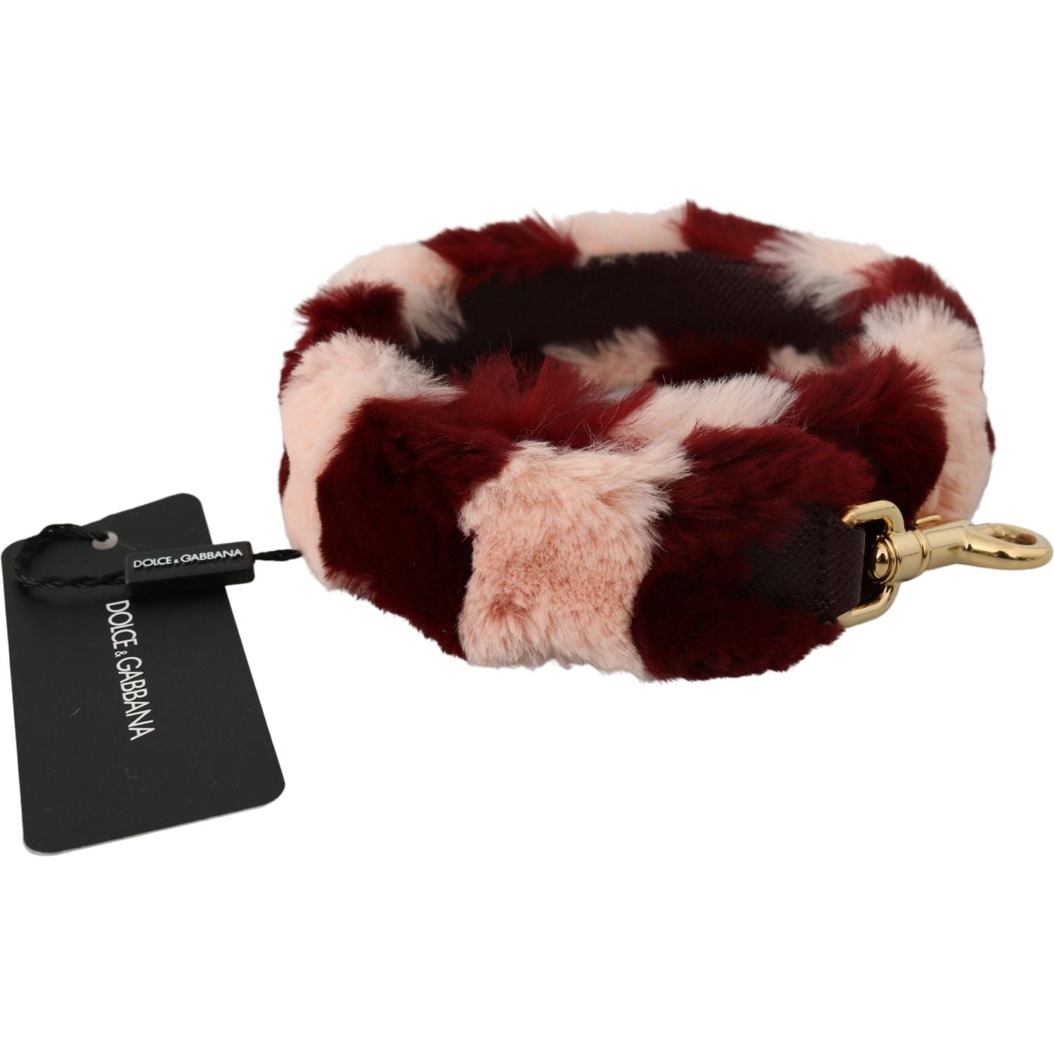 Dolce & Gabbana Pink Red Lapin Fur Accessory Shoulder Strap