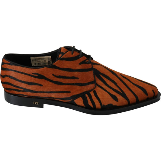 Dolce & Gabbana Tiger Pattern Dress Shoes with Pony Hair Dolce & Gabbana